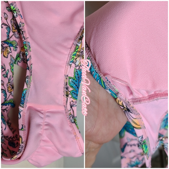 No boundaries pink floral vintage style ruffles ruched butt 2 pieces bikini set - Picture 10 of 10
